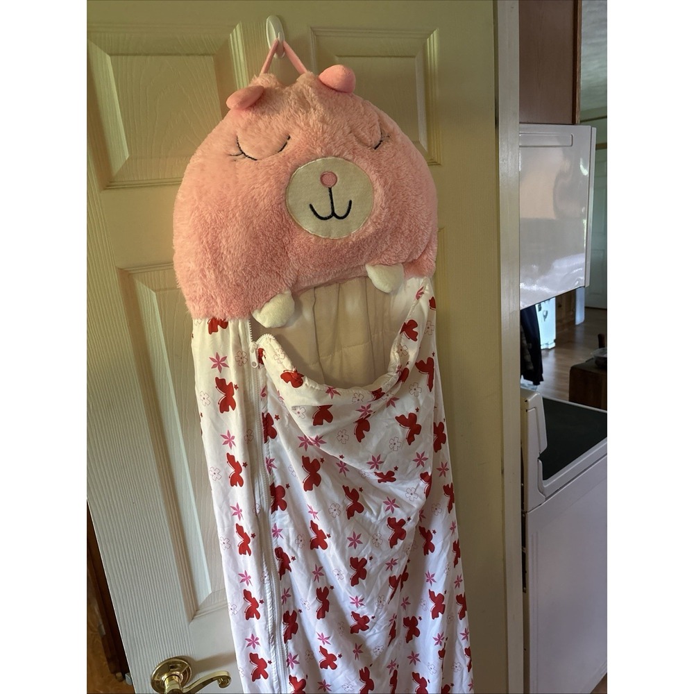 Happy Nappers Kids Sleeping Bag Pink Cat Plush Floral Butterfly Nap Sack